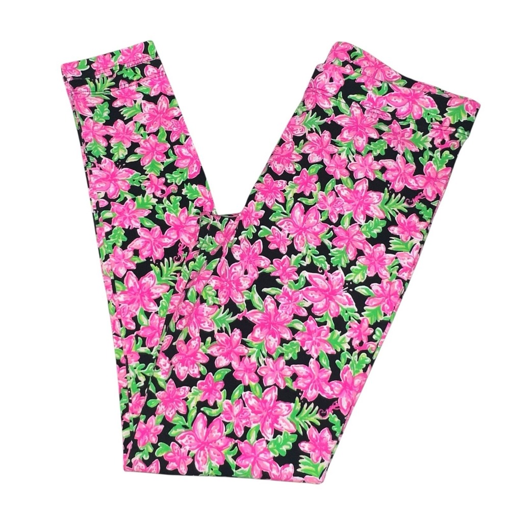 Lilly Pulitzer Girls Maia Leggings Onyx Lil Lilly Size‎ Large Pink Colorful
